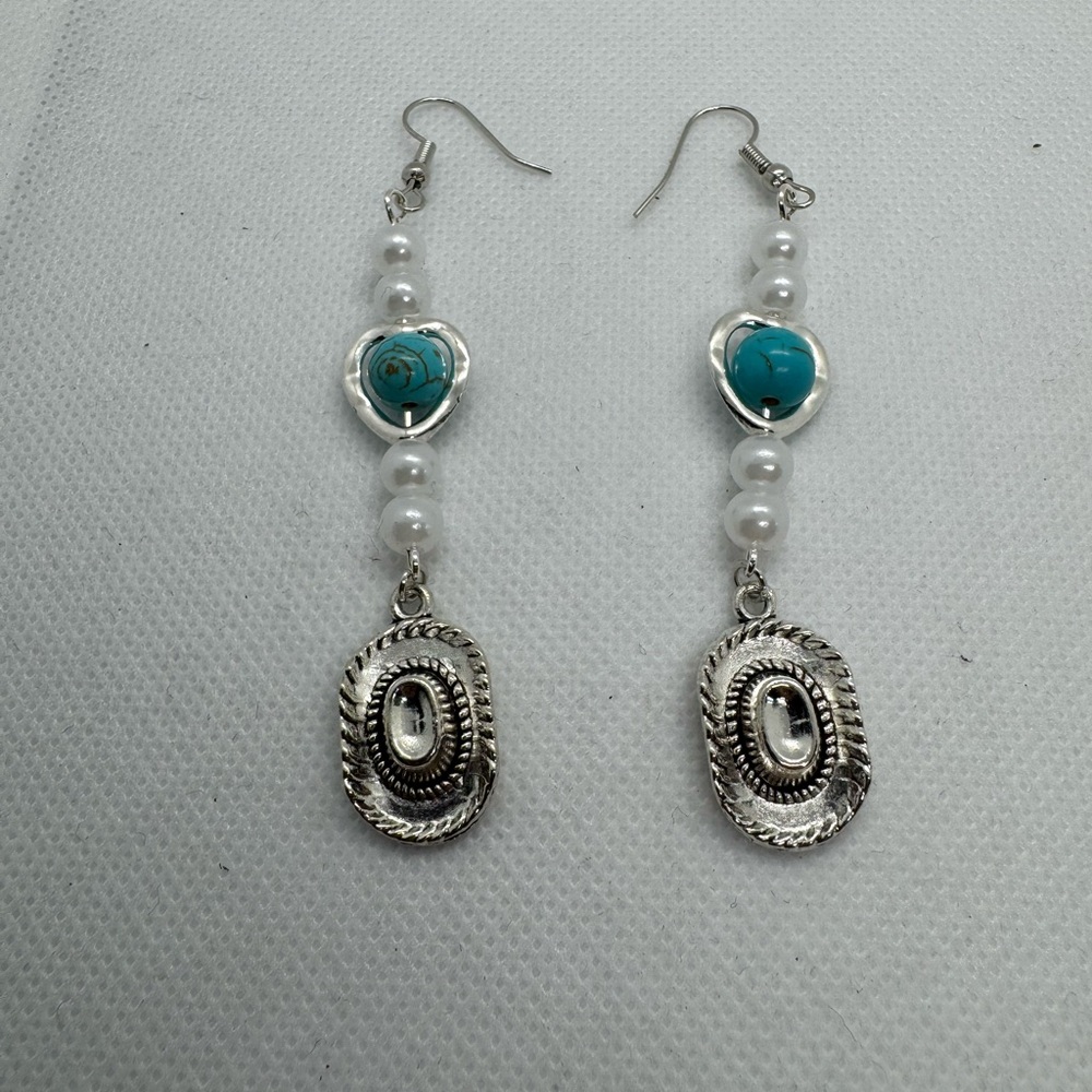 Silver and Turquoise Dangle Earrings